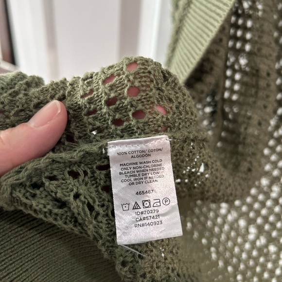 Loft Open Knit Cardigan Sweater Size S Sleeveless Crochet Boho Hippie Layering - Picture 7 of 7